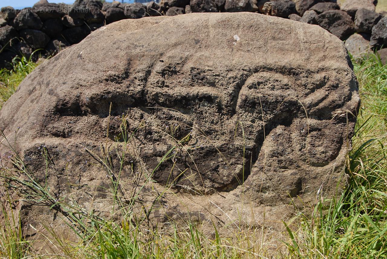 Slide_045.jpg - Birdman Petroglyph at Orongo Ceremonial Site