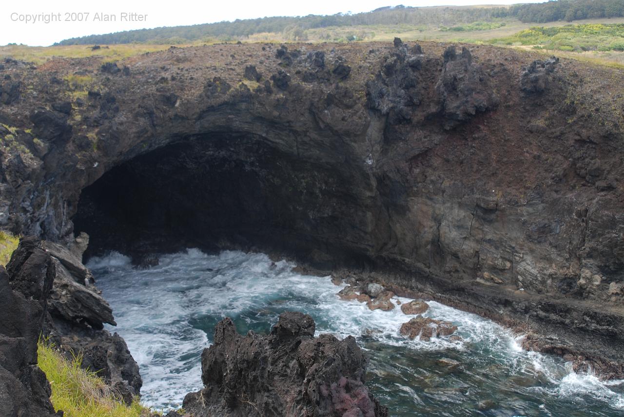 Slide_038.jpg - Lava Tube at Sea Level near Ana Kai Tangata, just Southwest of the Hotel