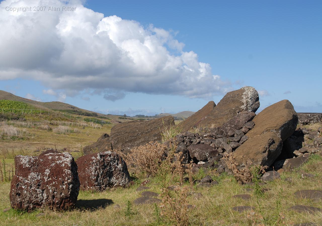 Slide_069.jpg - Moai and Topknots at Ahu Vinapu