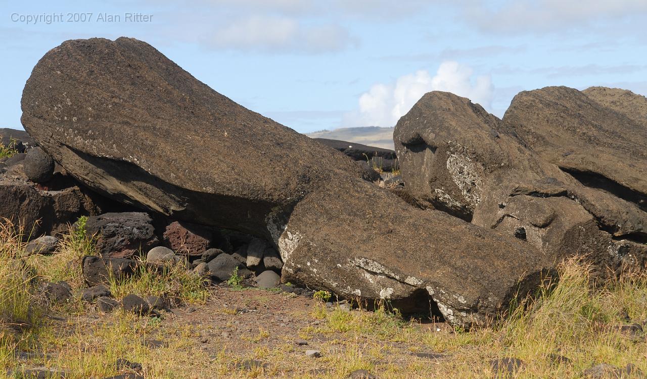 Slide_075.jpg - Toppled Moai at Ahu Hanga Te'e