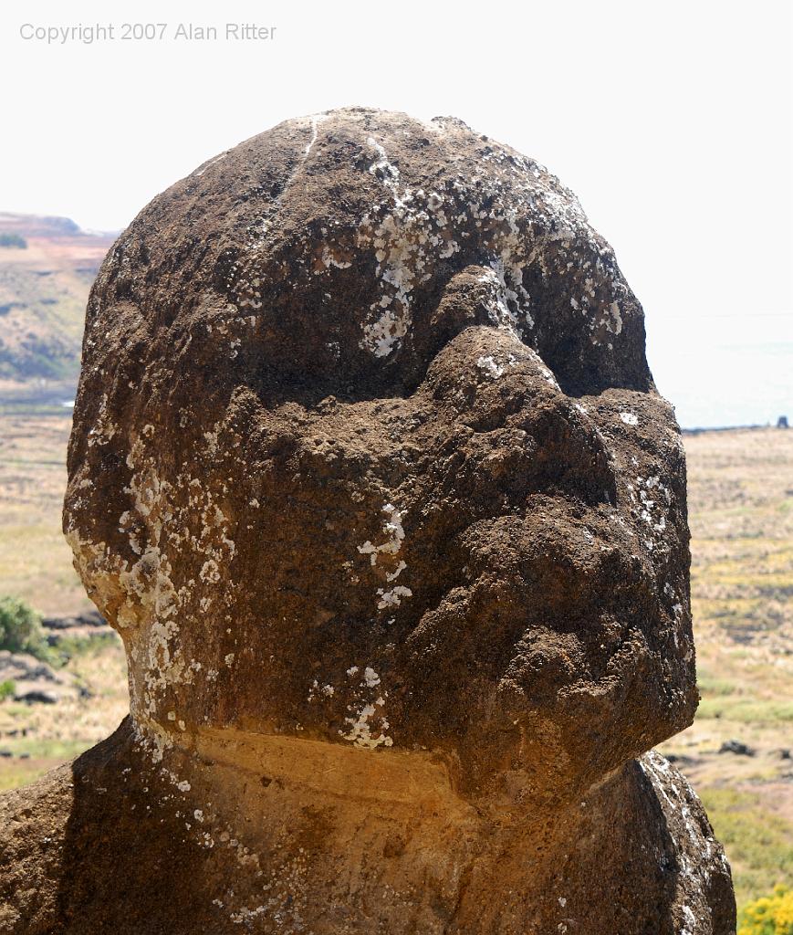 Slide_104.jpg - Face of Kneeling Moai.  Again, Note Different Style of this Moai